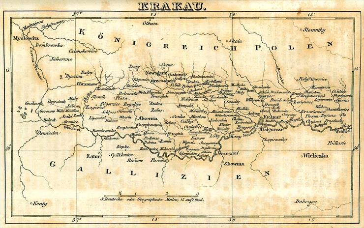 STARE mapy Polski - 1834 republika krakowska_-_Brockaus_1834.jpg