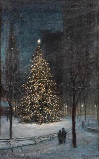 MALARSTWO _- 02 - Christmas in Madison Square Park   -   Paul Cornoryer.jpg