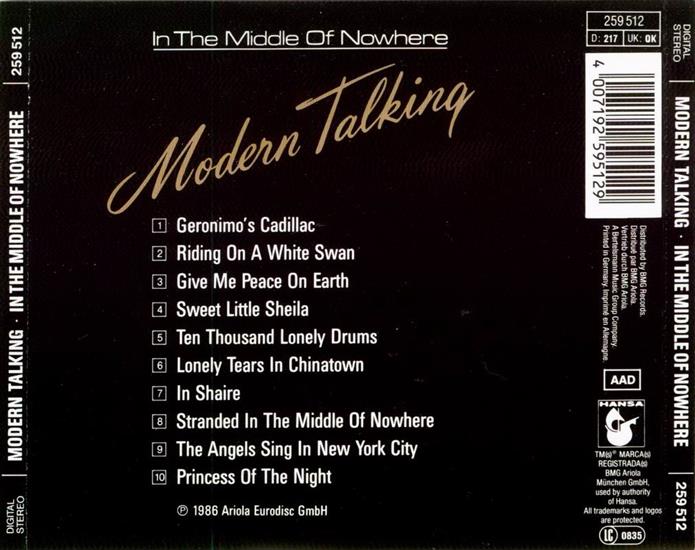 Modern Talking - In the Middle of Nowhere 1986 - Modern Talking - In the Middle of Nowhere BACK.jpg